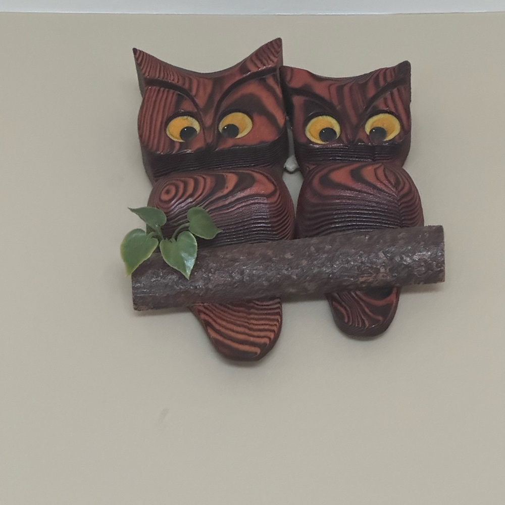 Vintage Rustic Owl Wall Art-4 piece set.